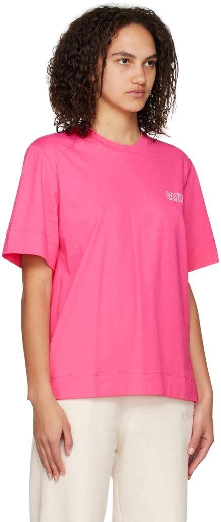 商品Ganni|Pink Crewneck T-Shirt,价格¥418,第2张图片详细描述