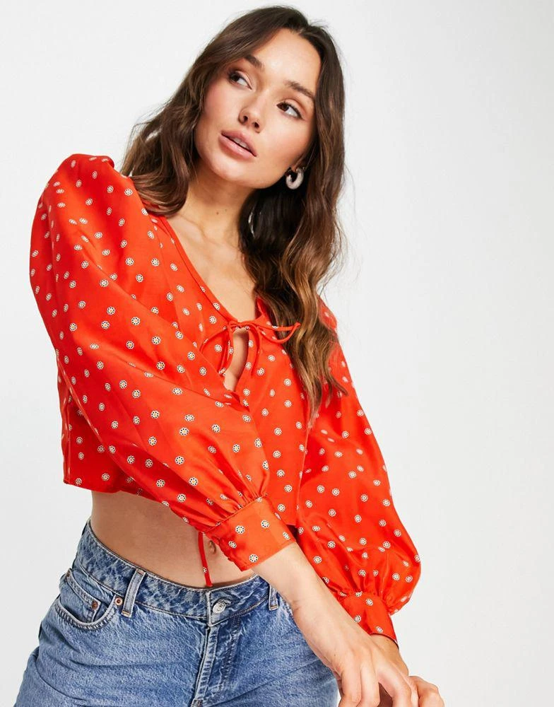 商品Levi's|Levi's fawn tie blouse in orange,价格¥214,第1张图片