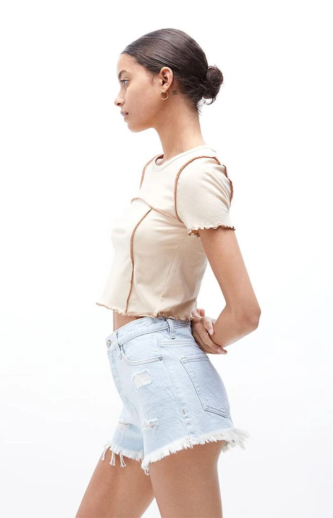 商品PacSun|Eco Light Blue Ripped Vintage High Waisted Denim Shorts,价格¥276,第2张图片详细描述