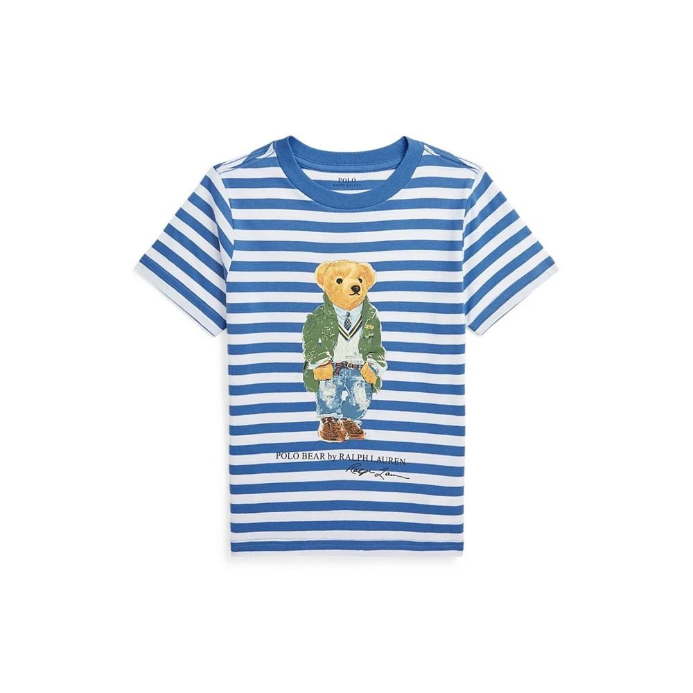 商品Ralph Lauren|Toddler and Little Boys Polo Bear Striped Cotton Jersey T-shirt,价格¥150,第1张图片