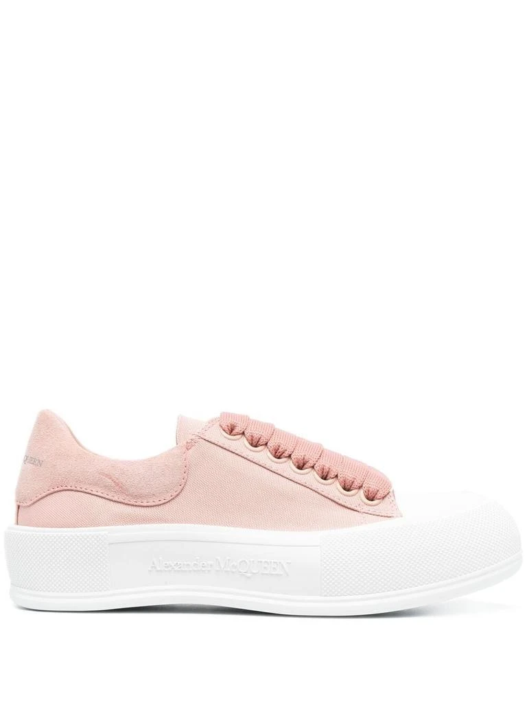 商品Alexander McQueen|ALEXANDER MCQUEEN WOMEN DECK LACE UP PLIMSOLL SNEAKERS,价格¥2359,第1张图片