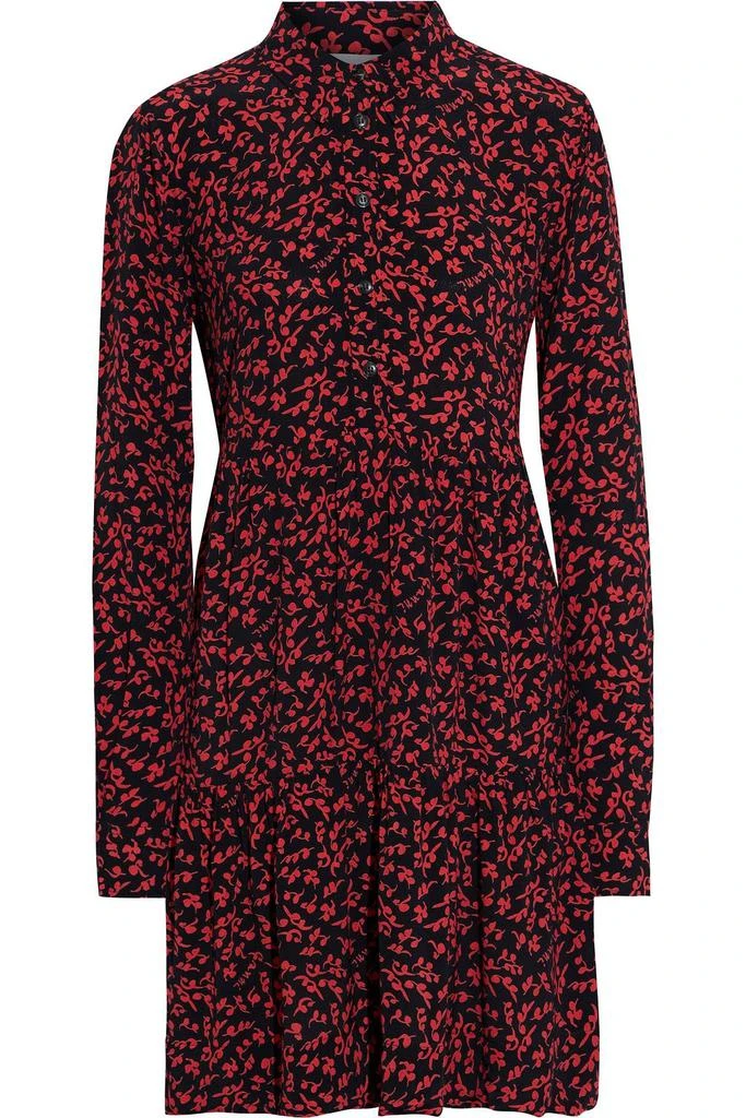 商品Ganni|Tiered printed crepe mini dress,价格¥364,第3张图片详细描述
