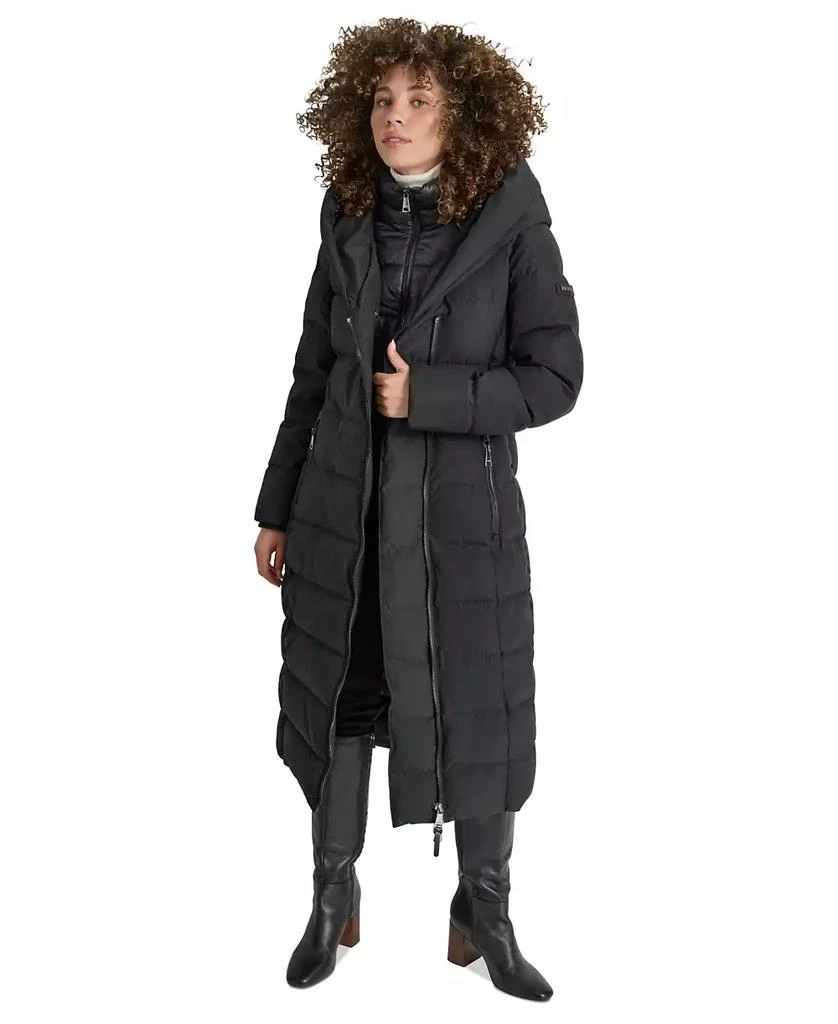 商品DKNY|Women's Bibbed Shawl Collar Hooded Puffer Coat,价格¥1047,第1张图片