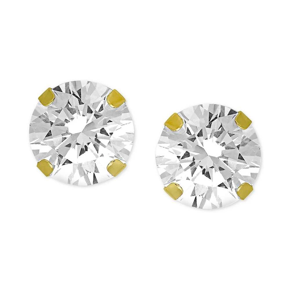 商品Essentials|Cubic Zirconia 1/4" Stud Silver Plate Earrings,价格¥68,第1张图片