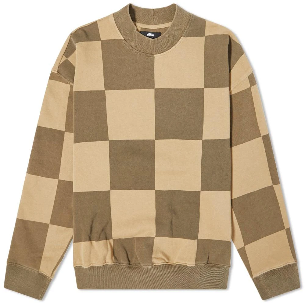 商品STUSSY|Stussy Checker Pirnt Mock Neck Fleece Sweat,价格¥841,第1张图片