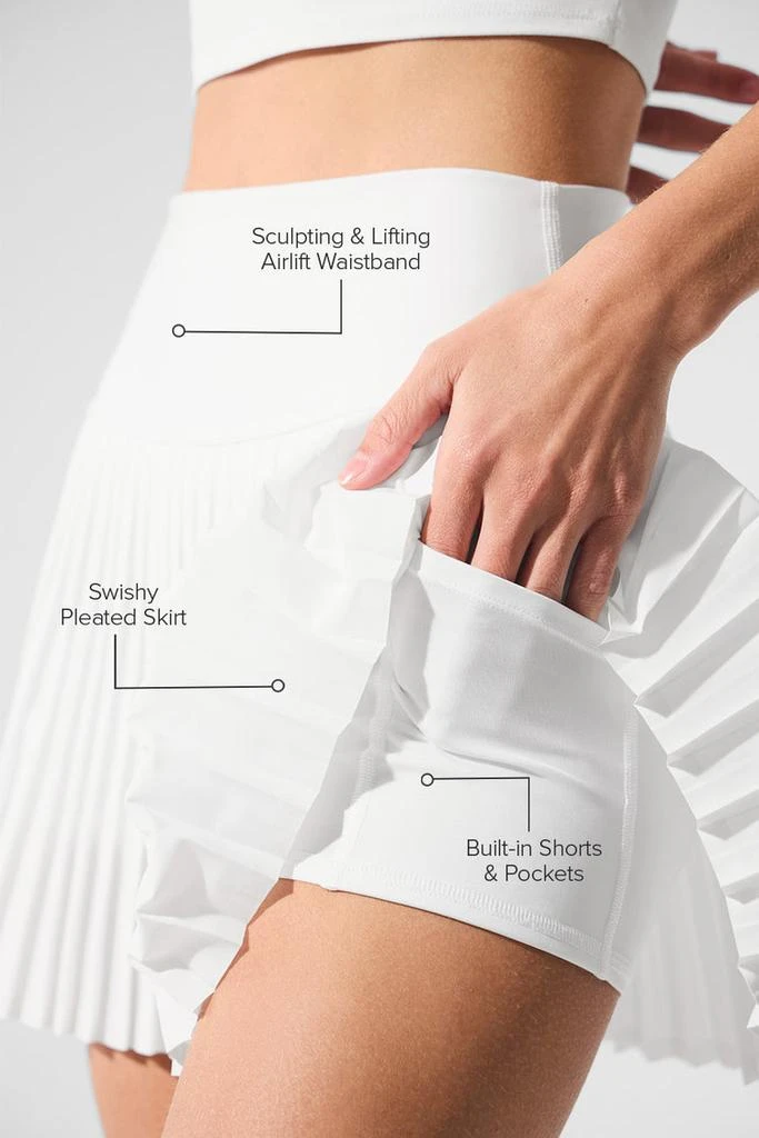 商品Alo|Grand Slam Tennis Skirt - White,价格¥685,第2张图片详细描述