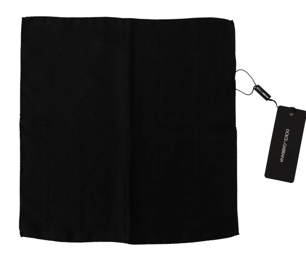 商品Dolce & Gabbana|Dolce & Gabbana Black Flora Design Mens Square Handkerchief Scarf,价格¥979,第1张图片