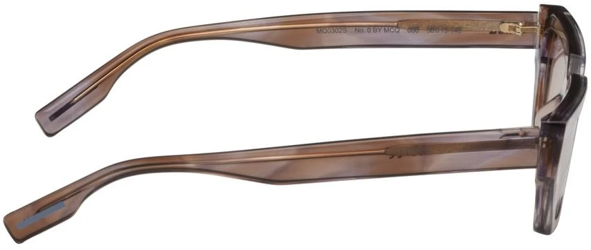 商品Alexander McQueen|Brown Rectangular Sunglasses,价格¥673,第2张图片详细描述