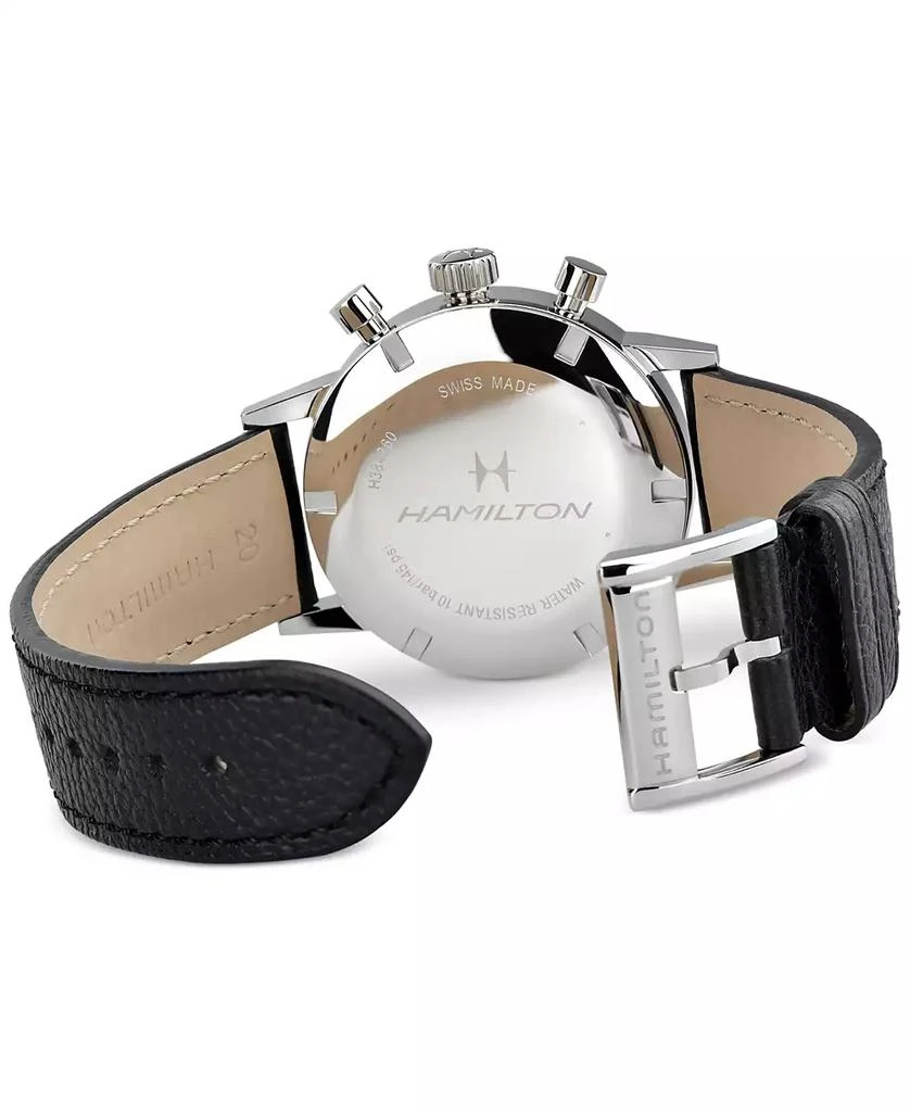 商品Hamilton|Men's Swiss Intra-Matic Chronograph H Black Leather Strap Watch 40mm,价格¥16763,第4张图片详细描述