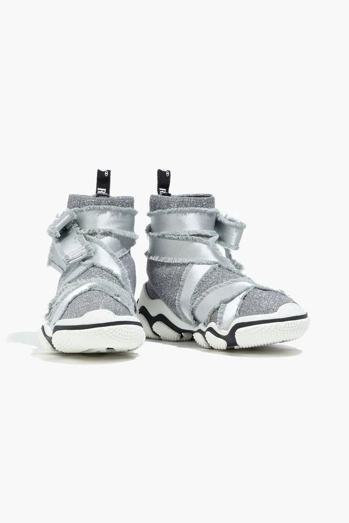 商品RED Valentino|Glam Run metallic stretch-knit high-top sneakers,价格¥782,第2张图片详细描述