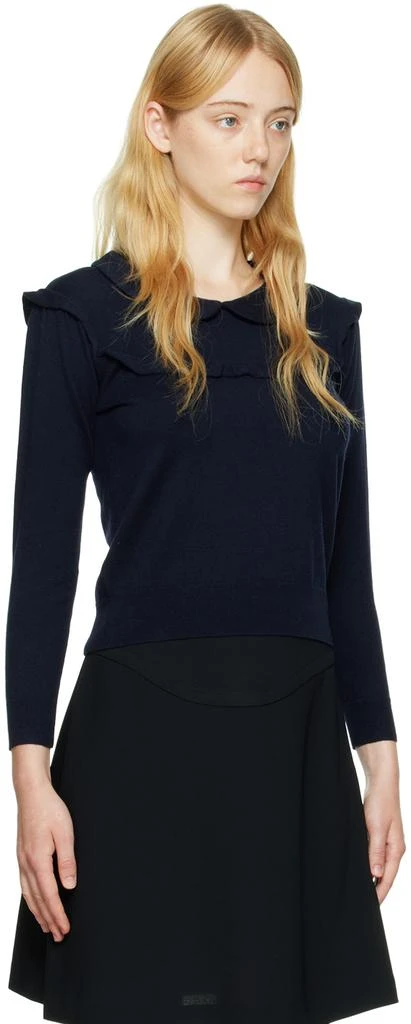 商品See by Chloé|Navy Ruffle Sweater,价格¥2196,第2张图片详细描述