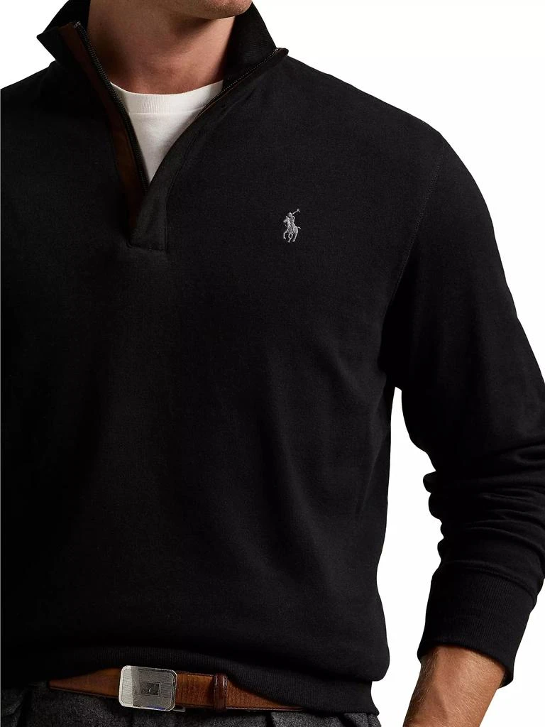 商品Ralph Lauren|Cotton Long-Sleeve Quarter-Zip Sweater,价格¥522,第4张图片详细描述
