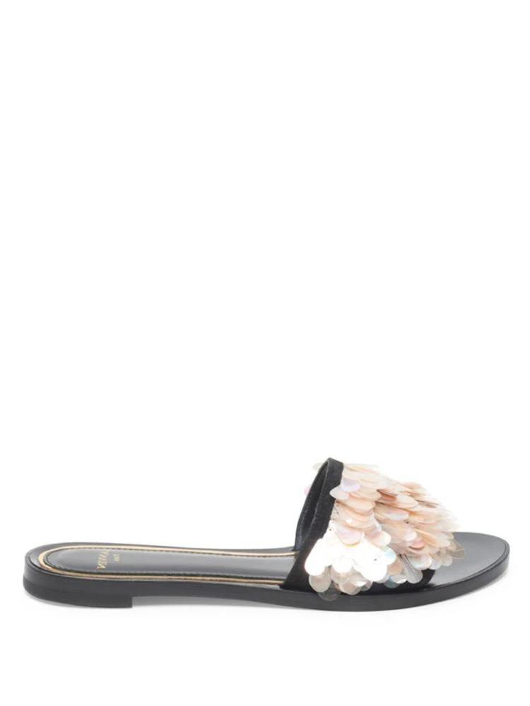 商品Lanvin|Pailette Leather Slide Sandals,价格¥2984,第5张图片详细描述