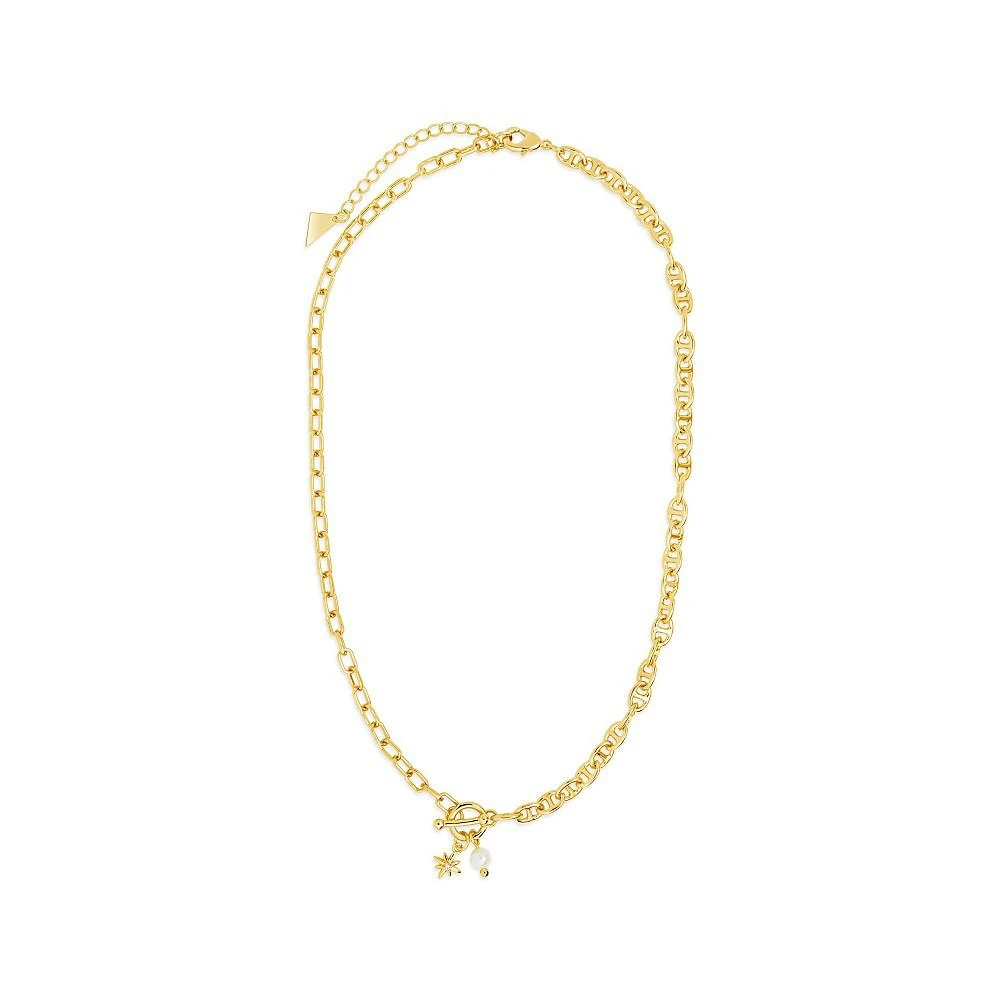 商品Sterling Forever|Cubic Zirconia Genuine Shell Pearl Ava Toggle Necklace,价格¥543,第2张图片详细描述