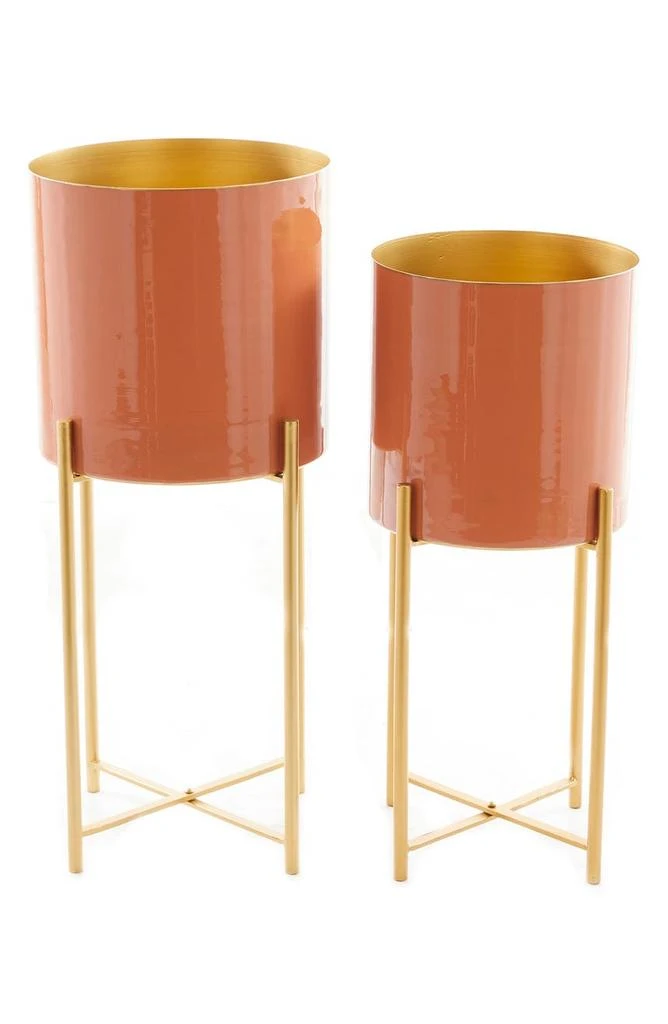 商品COSMO BY COSMOPOLITAN|Orange Metal Contemporary Planter with Removable Stand,价格¥937,第1张图片