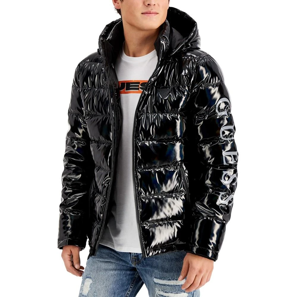 商品GUESS|Men's Holographic Hooded Puffer Jacket,价格¥675,第1张图片