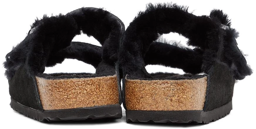商品Birkenstock|Black Regular Shearling & Suede Arizona Fur Sandals,价格¥1474,第4张图片详细描述