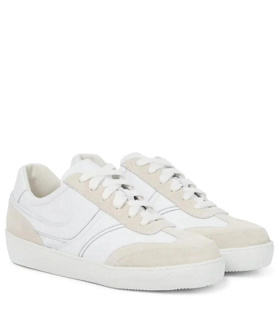 商品Dries Van Noten|Suede-trimmed leather sneakers,价格¥2439,第1张图片