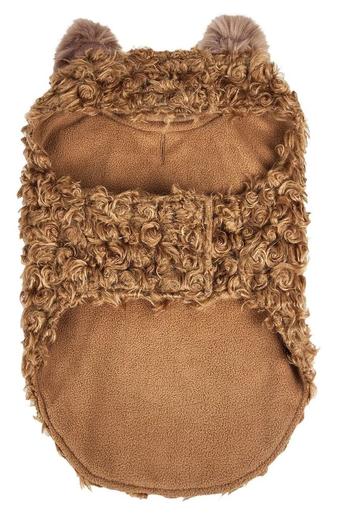 商品PET LIFE|LUXE 'Gilded Rawflled' Gold Fleck Designer Faux Fur Dog Coat,价格¥306,第2张图片详细描述