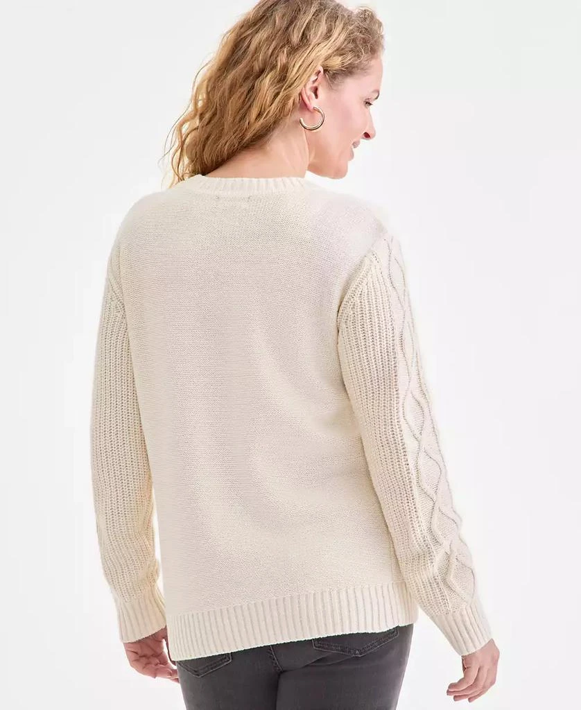 商品Style & Co|Women's Button-Trim Cable-Knit Sweater, Macy's Exclusive,价格¥176,第4张图片详细描述