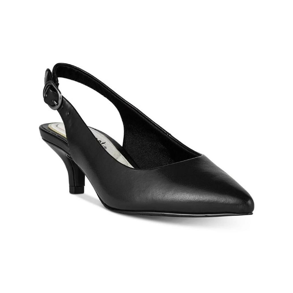 Escarpins Faye pour femmes, bout pointu, bride arrière en similicuir noir HTAT515 image 2