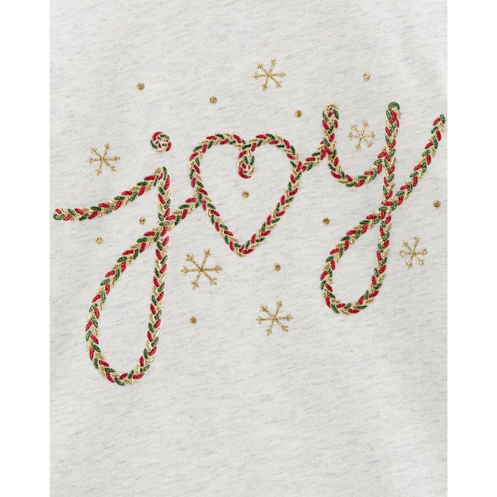 Toddler Girls Christmas Joy Jersey T-shirt商品第2张图片规格展示