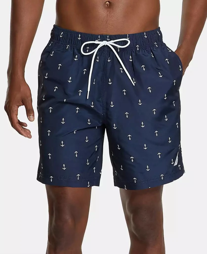 商品Nautica|Men's Quick-Dry Anchor-Print 8" Swim Trunks,价格¥337,第1张图片