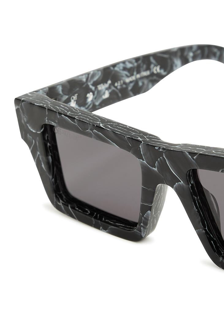 Nassau marbled rectangle-frame sunglasses商品第3张图片规格展示