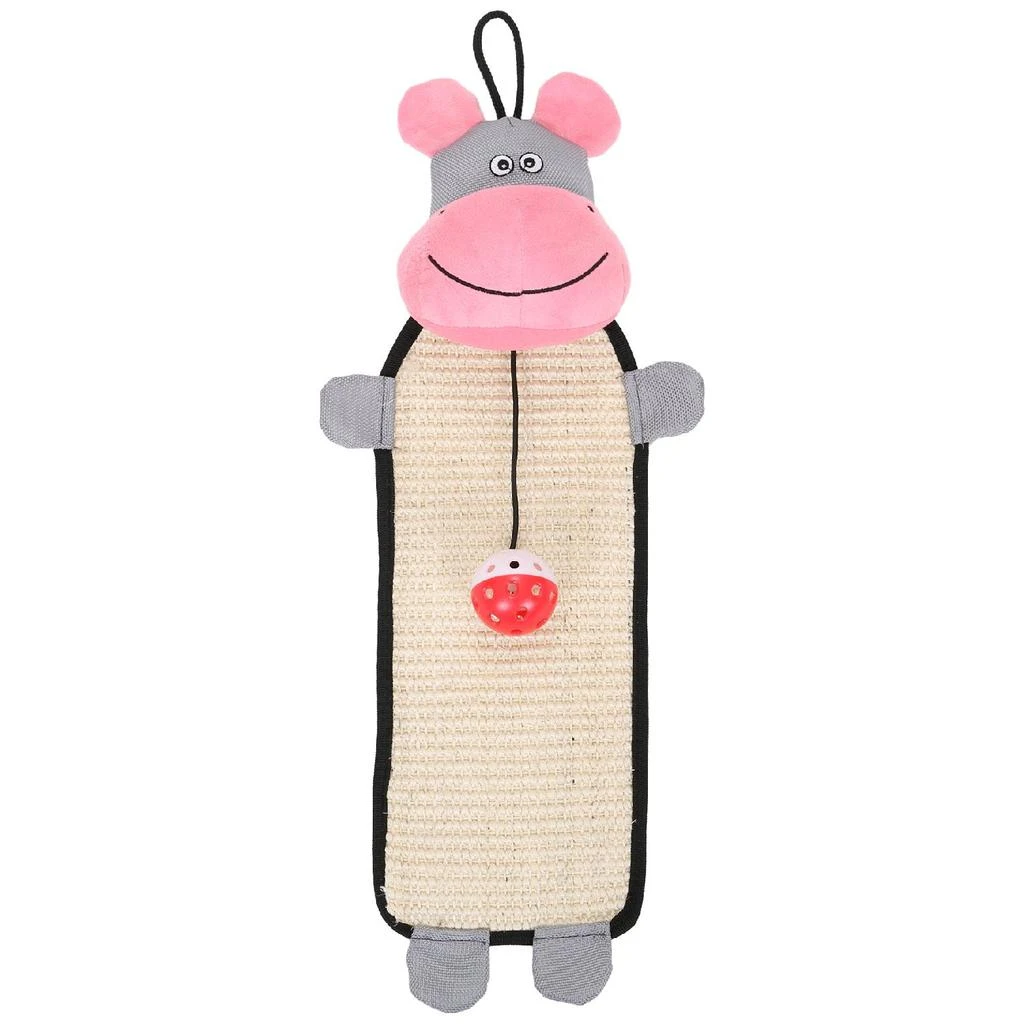 商品Pet Life|'Paw-Pleasant' Hanging Sisal & Jute Carpet Kitty Cat Scratcher with Toy,价格¥96,第1张图片