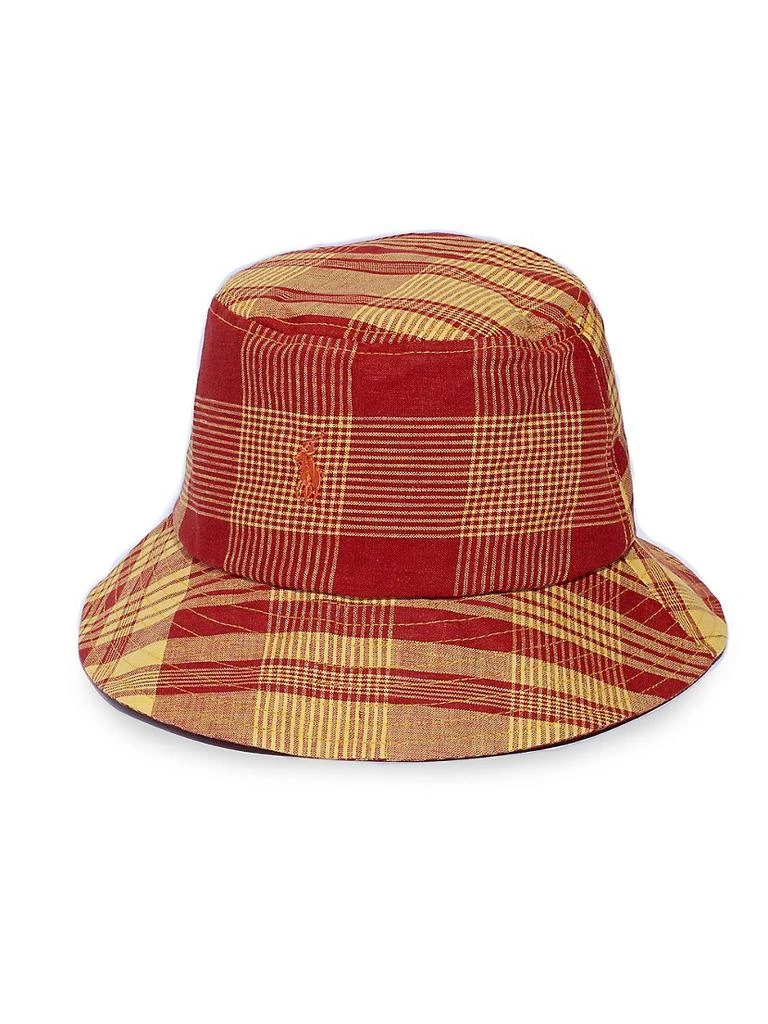 商品Ralph Lauren|Logo Plaid Bucket Hat,价格¥586,第1张图片