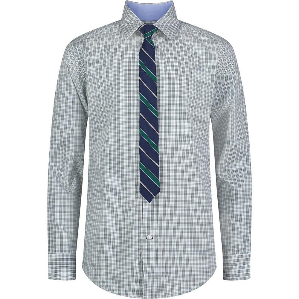 商品Tommy Hilfiger|Big Boys Long Sleeve Stretch Spring Plaid Shirt with Tie,价格¥324,第1张图片