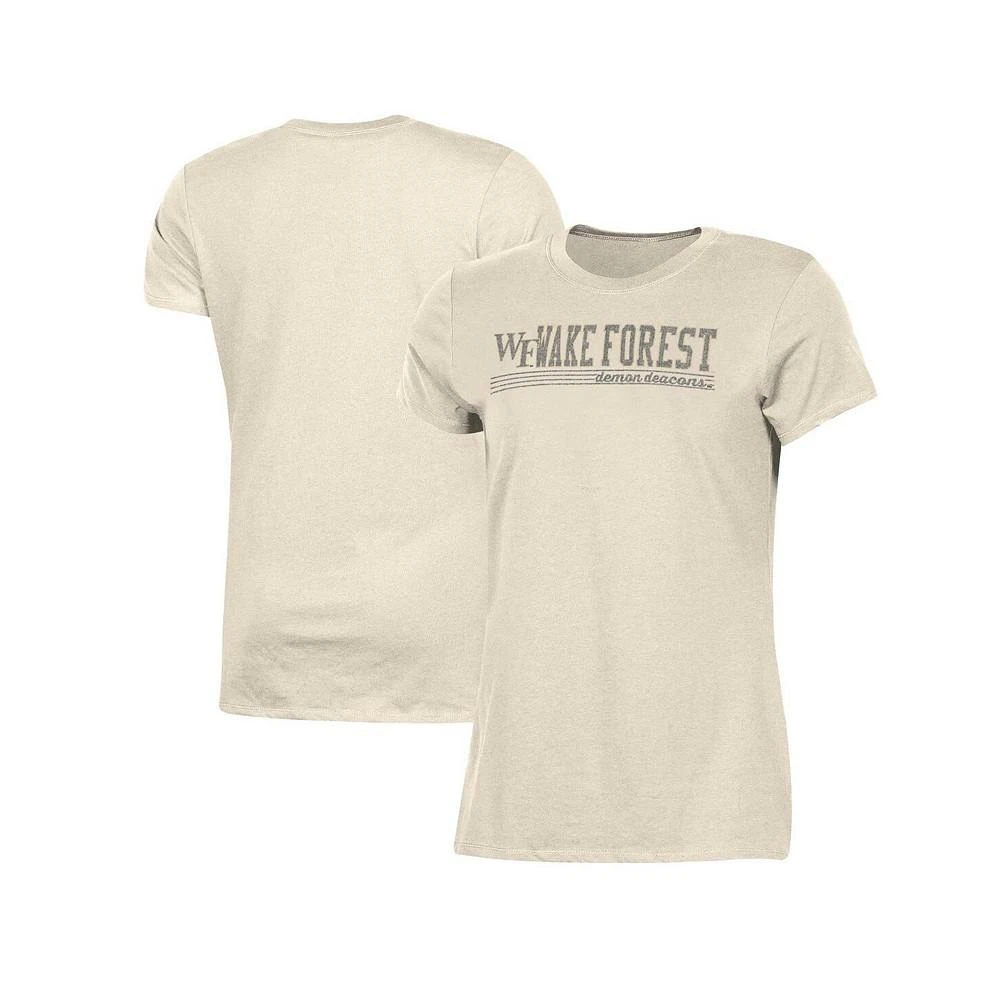 商品CHAMPION|Women's Cream Distressed Wake Forest Demon Deacons Classic T-shirt,价格¥222,第1张图片