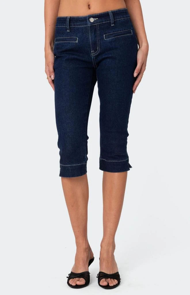 商品Edikted|Contrast Stitch Capri Jeans,价格¥536,第2张图片详细描述