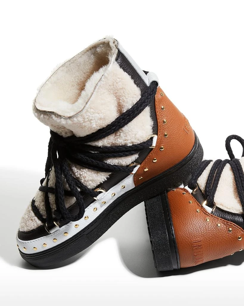 商品INUIKII|Curly Rock Shearling Colorblock Snow Booties,价格¥3399,第5张图片详细描述