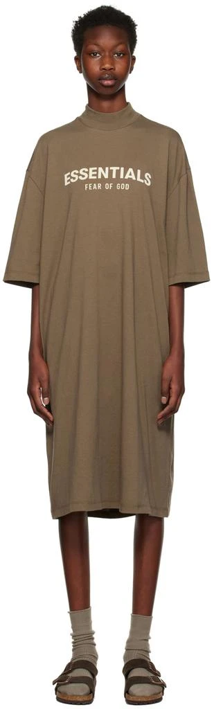 商品Essentials|Brown Short Sleeve Minidress,价格¥563,第1张图片