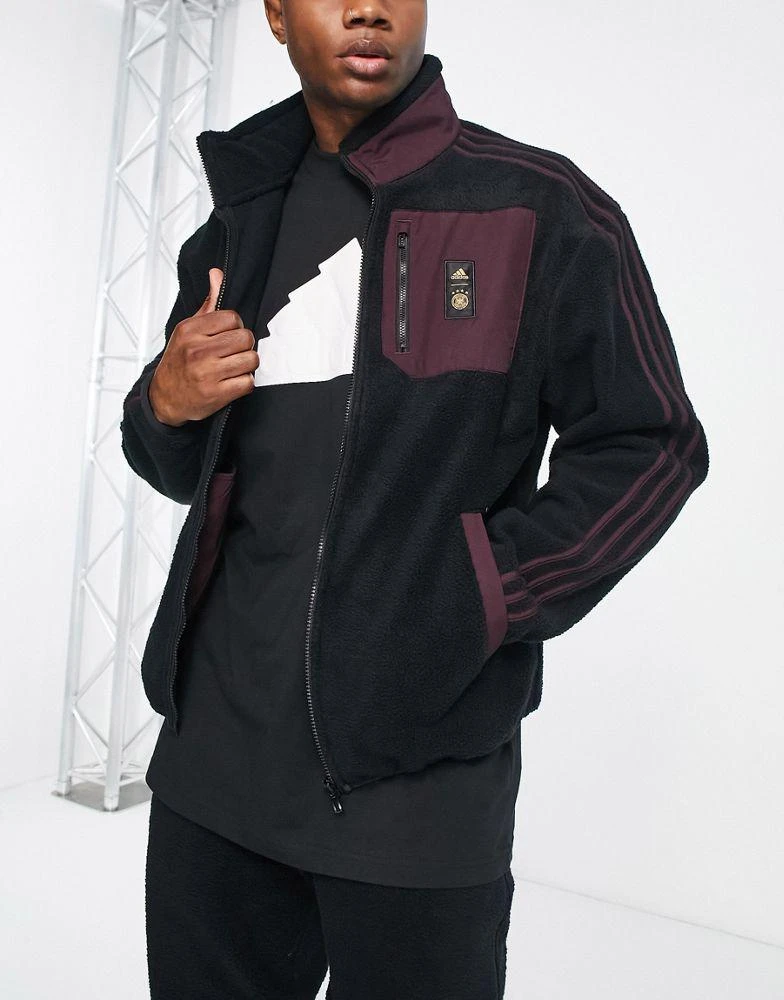 商品Adidas|adidas Football Germany World Cup 2022 Lifestyler fleece jacket in black,价格¥749,第4张图片详细描述