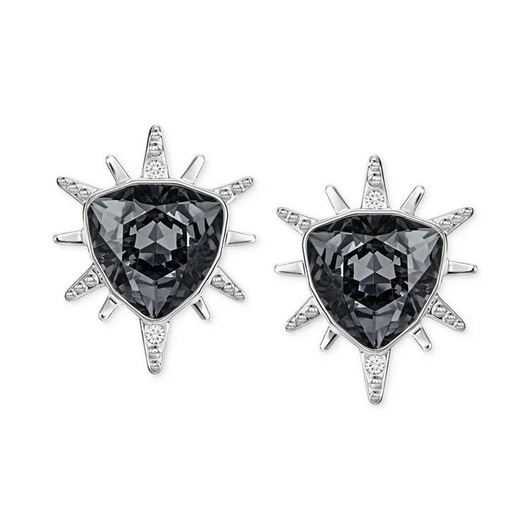 商品Swarovski|Silver-Tone Black Crystal Starburst Stud Earrings,价格¥667,第2张图片详细描述