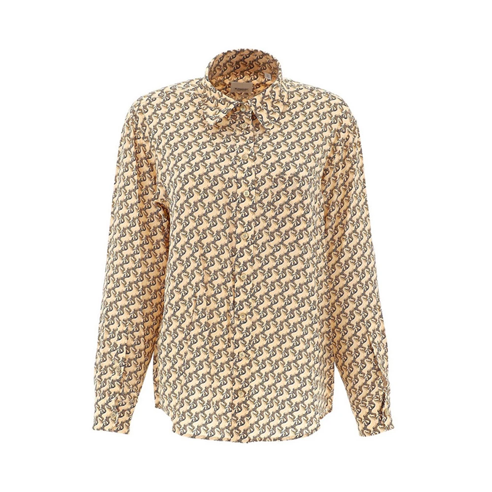 商品Burberry|BURBERRY 博柏利 女士米色丝质衬衫 8032108,价格¥5269,第1张图片
