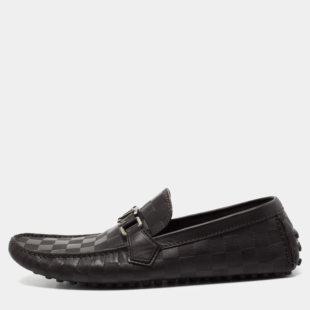 商品[二手商品] Louis Vuitton|Louis Vuitton Brown Damier Embossed Leather Hockenheim Slip On Loafers Size 43,价格¥4688,第1张图片