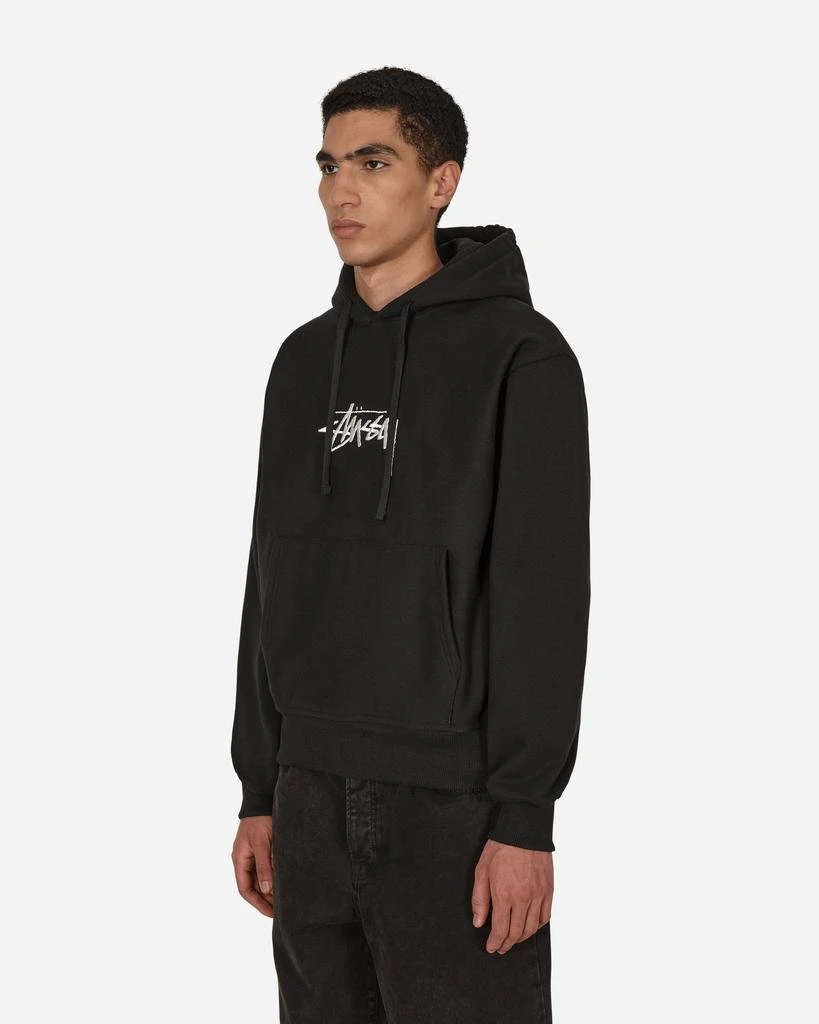 商品STUSSY|Stock Logo Applique Hooded Sweatshirt Black,价格¥1058,第2张图片详细描述