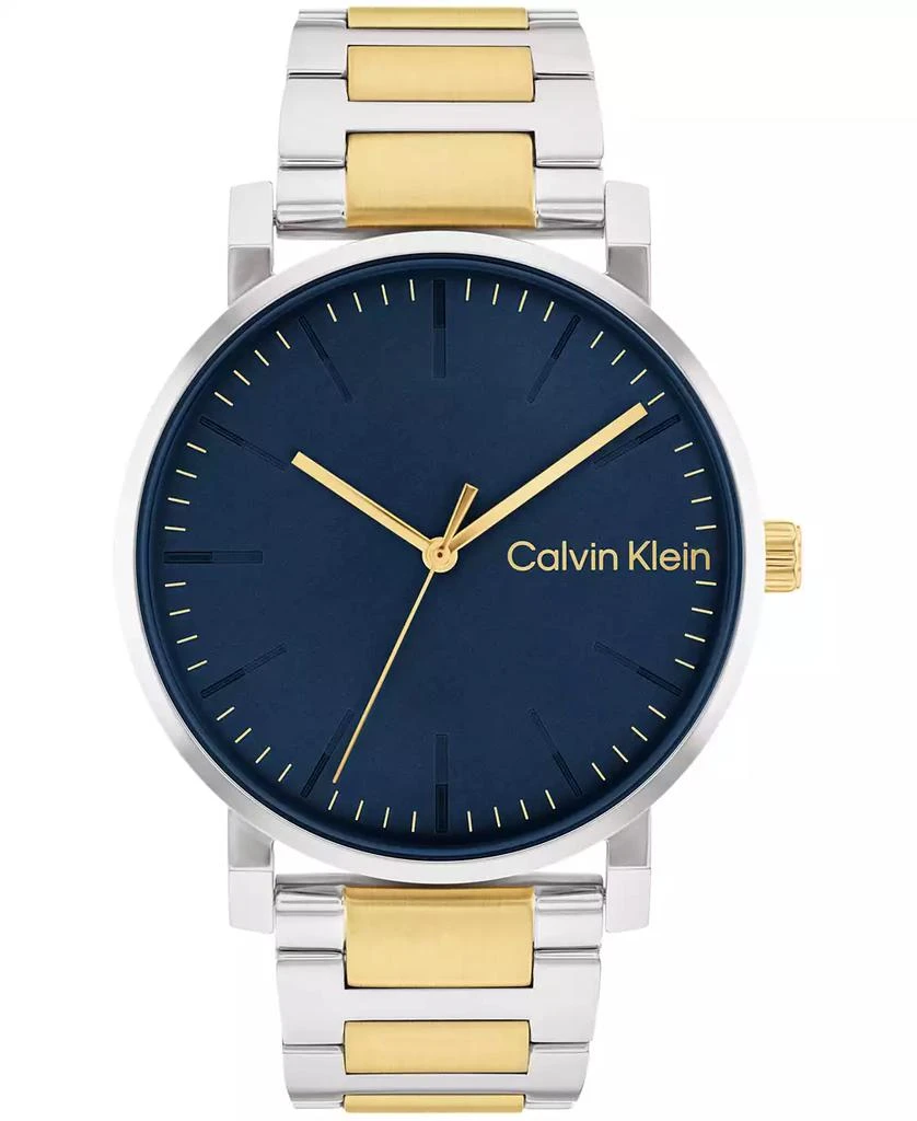 商品Calvin Klein|Men's 3-Hand Two-Tone Stainless Steel Bracelet Watch 43mm,价格¥850,第1张图片