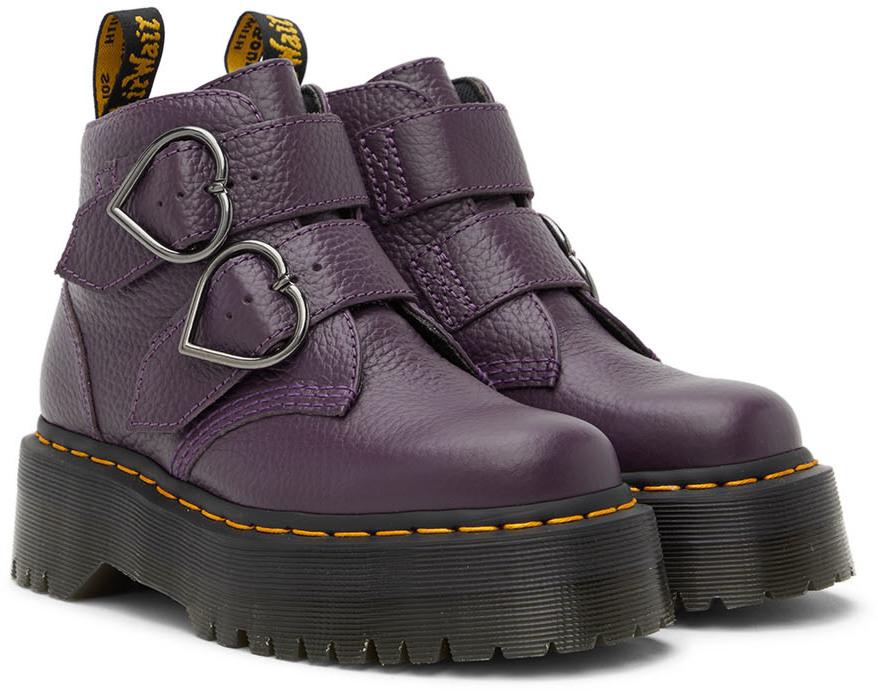 Purple Devon Heart Platform Boots商品第4张图片规格展示