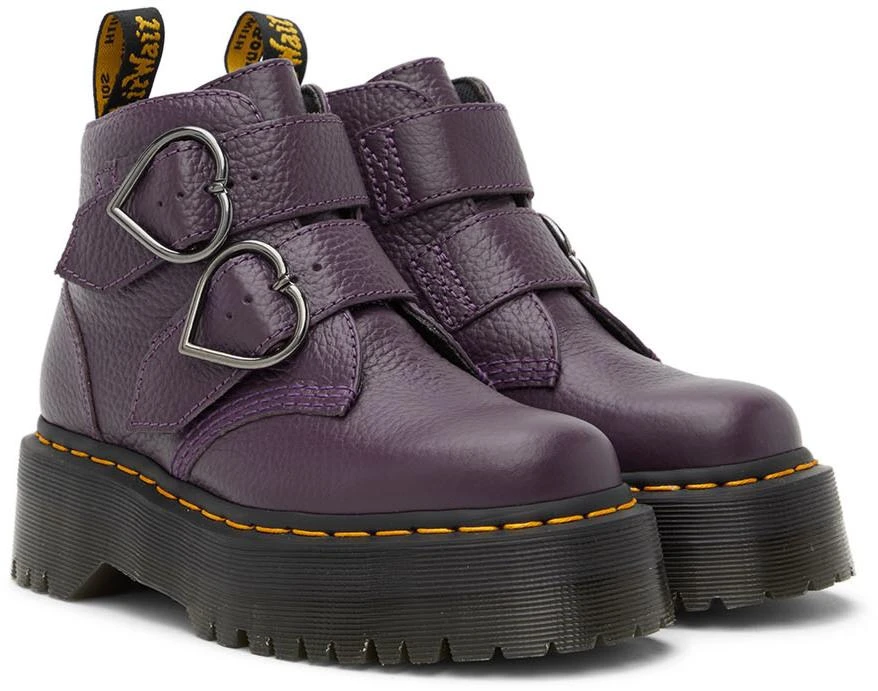 商品Dr. Martens|Purple Devon Heart Platform Boots,价格¥860,第4张图片详细描述