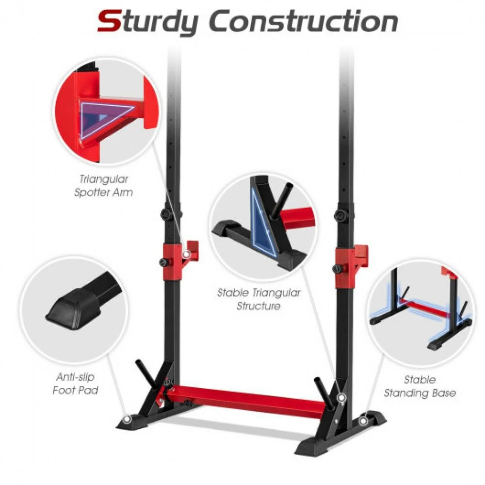 商品Hivvago|Adjustable Squat Rack Stand for Home Gym Fitness,价格¥991,第5张图片详细描述