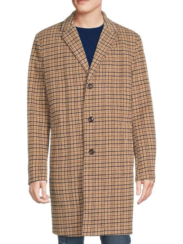 商品Tommy Hilfiger|Addison Plaid Wool Blend Coat,价格¥837,第1张图片