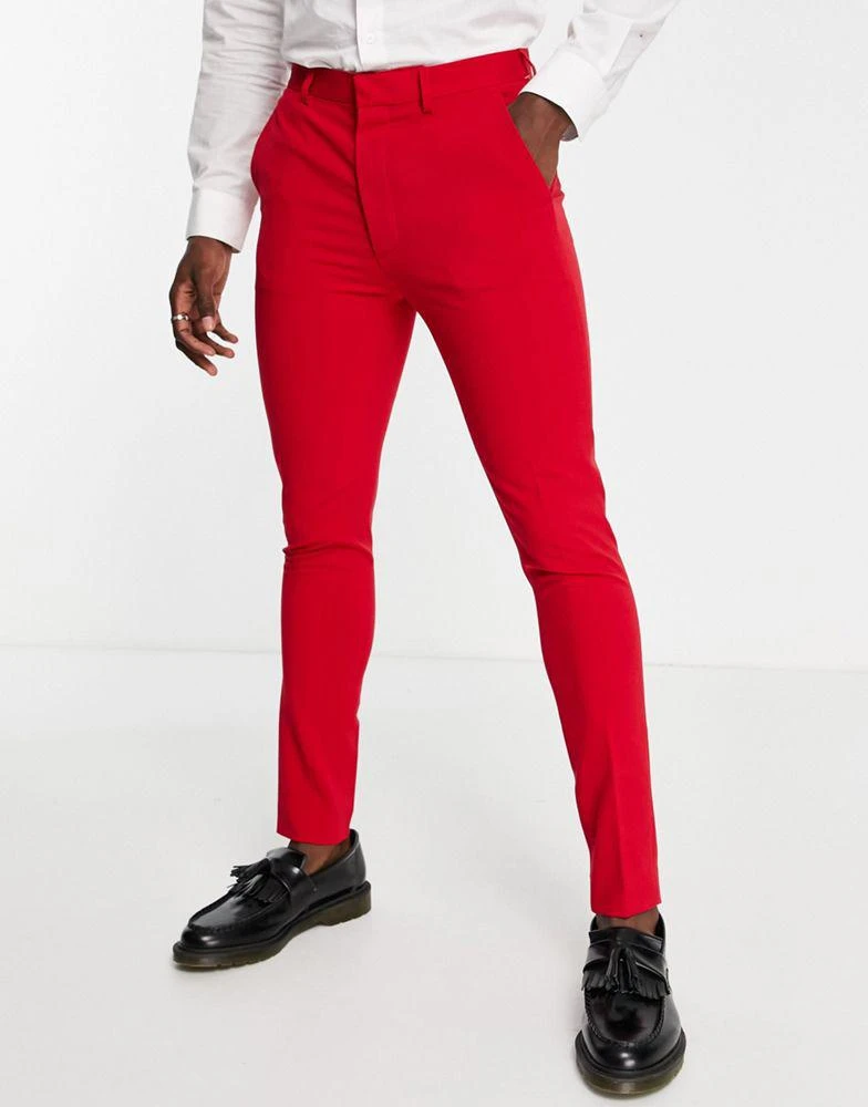 ASOS DESIGN ASOS DESIGN super skinny suit trousers in red 1