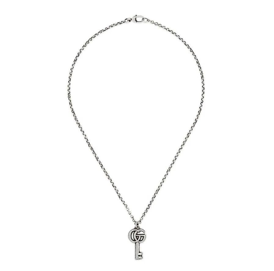 商品Gucci|Gucci Sterling Silver Double G Marmont Key Necklace,价格¥1653,第1张图片