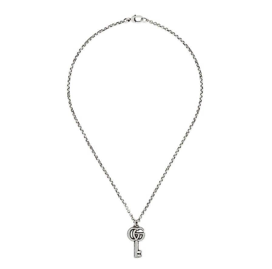 商品Gucci|Gucci Sterling Silver Double G Marmont Key Necklace,价格¥1560,第1张图片