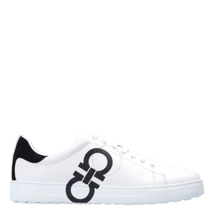 Salvatore Ferragamo Men's White Gancini Number Low-top