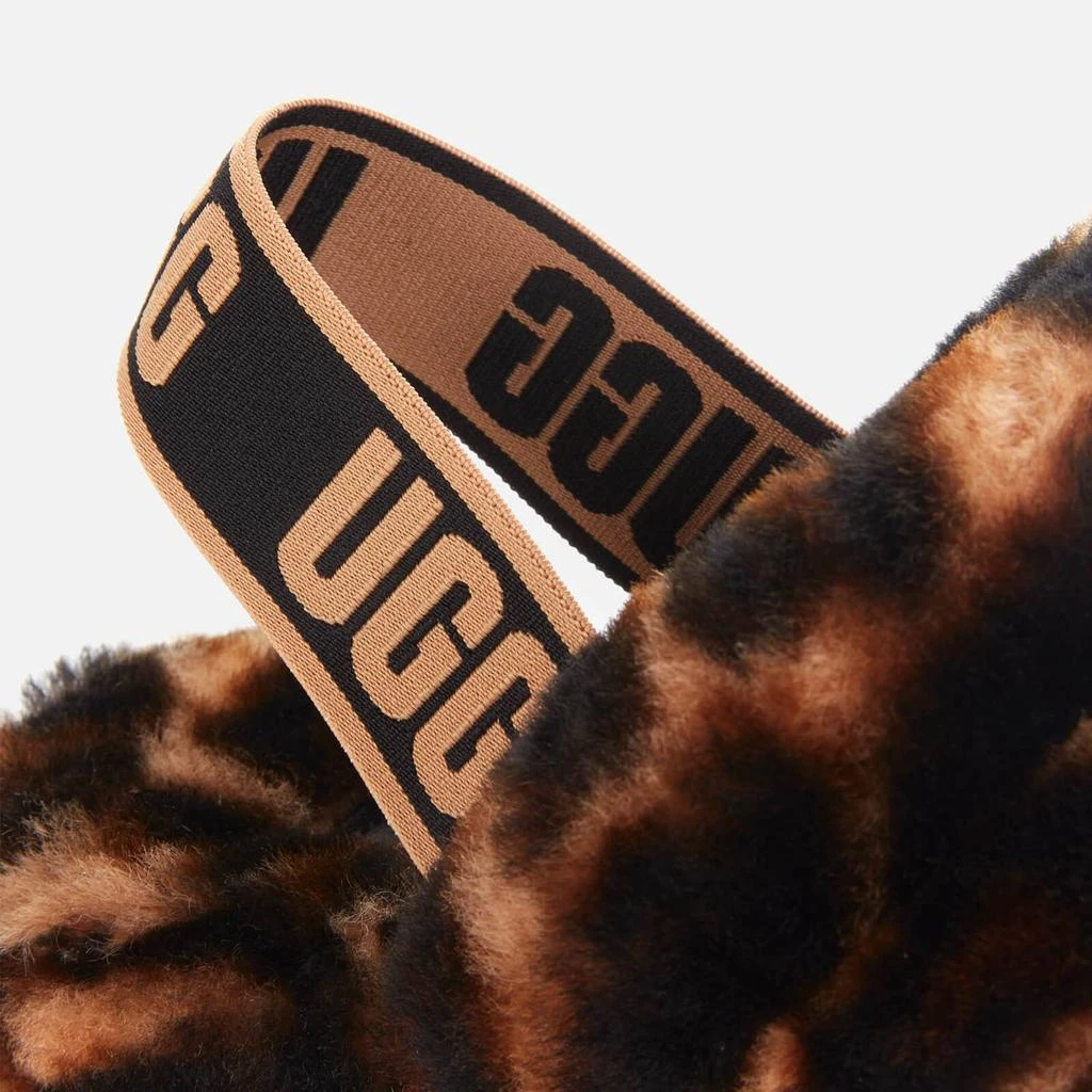 商品UGG|UGG Women's Fluff Yeah Slide Leopard Print Sheepskin Slippers - Butterscotch,价格¥523,第4张图片详细描述